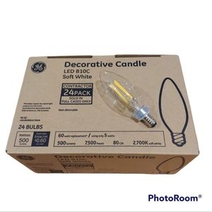 GE LED B10 B10C Soft White Candelabra E12 Base Bulbs 24 Pack 500 Lumens 2700K